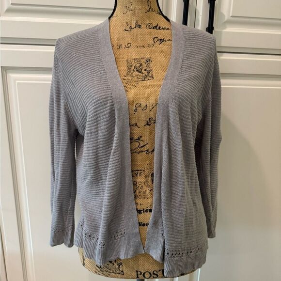Cynthia Rowley Linen knitted Cardigan Grey - Picture 1 of 4
